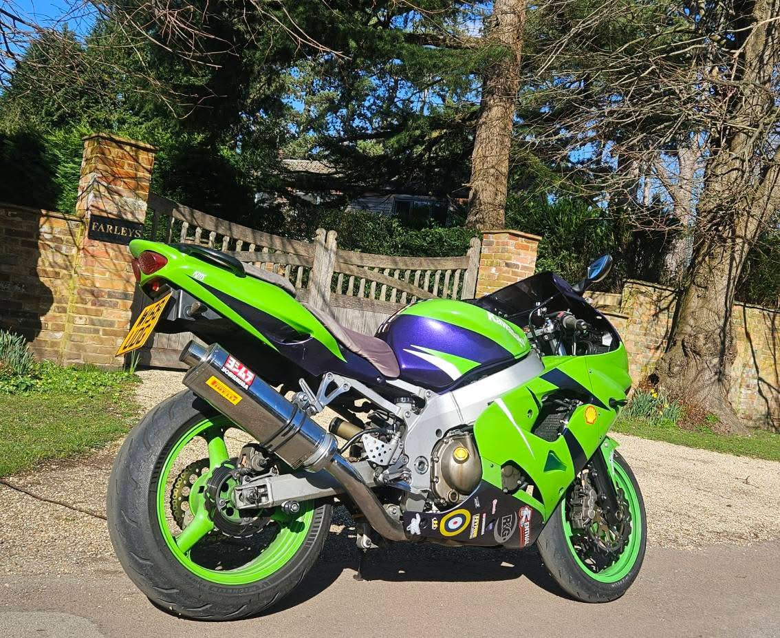 Green Kawasaki bike